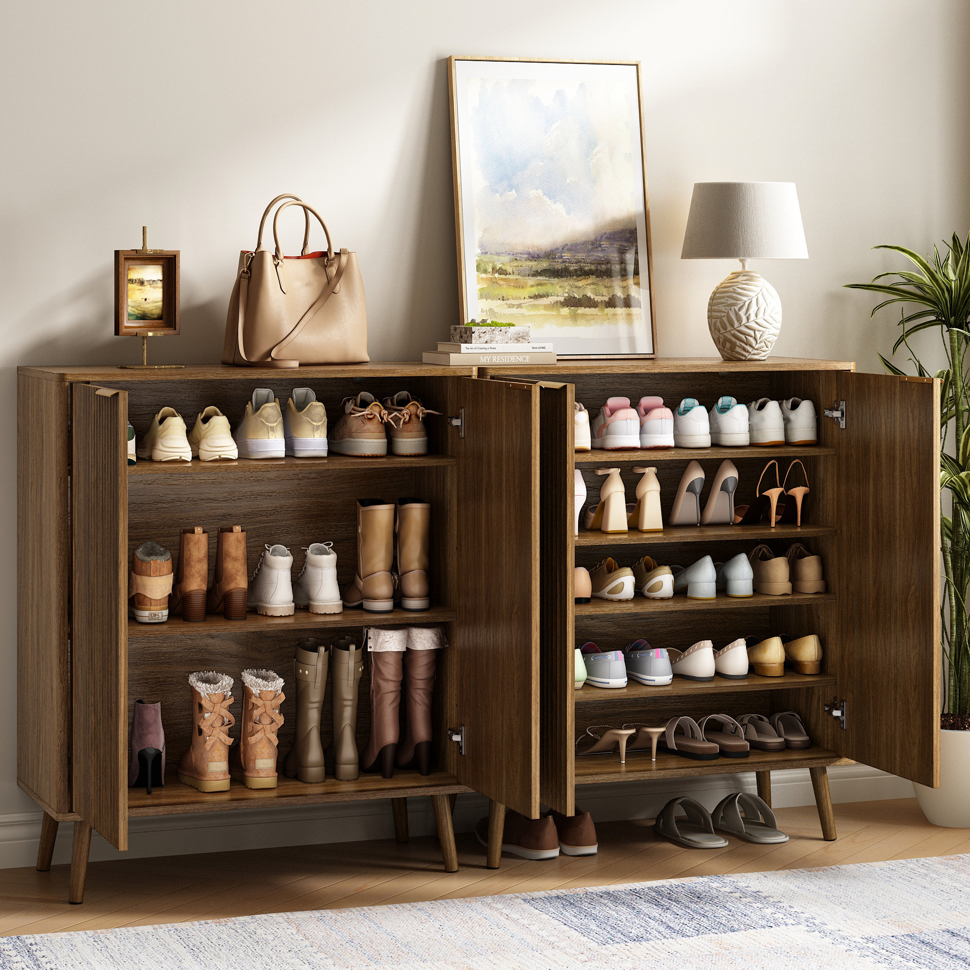 48+Pair+Modern+Shoe+Cabinet+